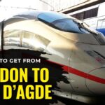 High-speed train at station – how to get from London to Cap d’Agde by train