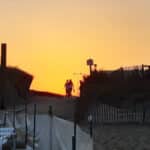 Sunset view while walking onto the Cap d’Agde naturist beach in southern France